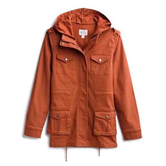 Market & Spruce Jackets & Blazers - Market & Spruce Burnt Orange Kathleen Cargo Jacket